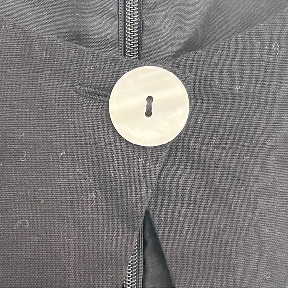 Commense Black Sara Linen Cotton Midi A-line Ballerina Summer Dress S - Picture 6 of 12